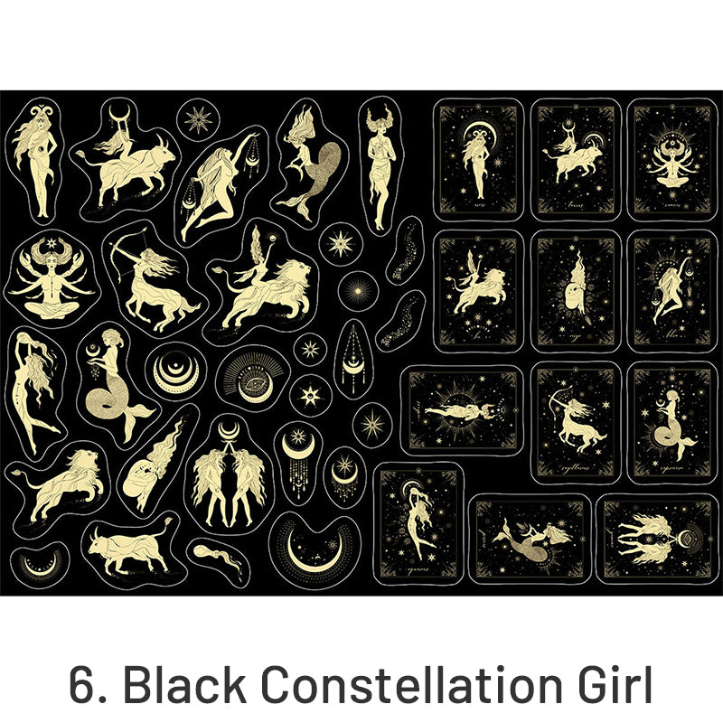 Artistic Constellation Girl Cold Stamping Washi Sticker sku-6