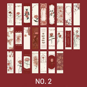 Romantic Long Strip Rose Illustration Washi Sticker sku-2