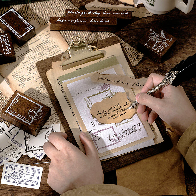 Back In Time Vintage Correspondence Wooden Rubber Stamp b2