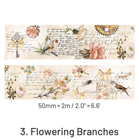 Blossom Wonderland Vintage Watercolor Floral Washi Tape sku-3