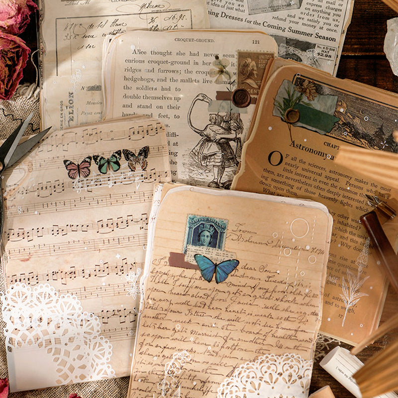 Book Collection Retro DIY Scrapbook Paper a