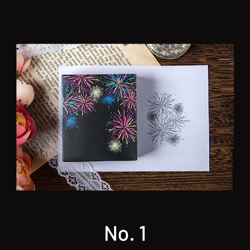 Brilliant Fireworks Wooden Rubber Stamp sku-1