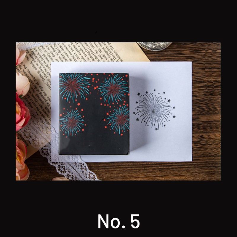 Brilliant Fireworks Wooden Rubber Stamp sku-5