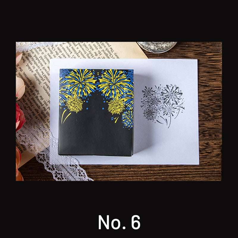 Brilliant Fireworks Wooden Rubber Stamp sku-6