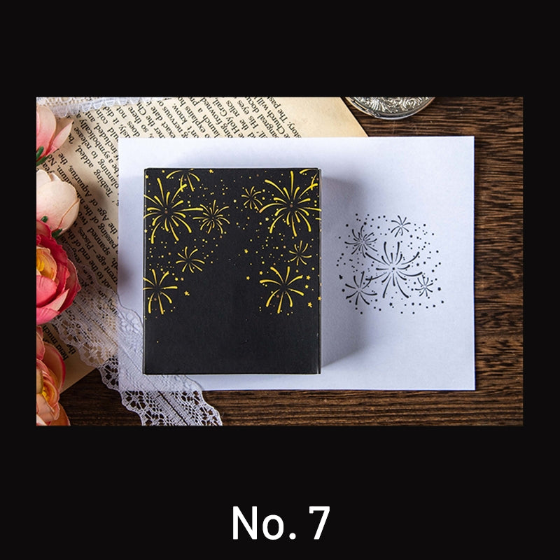 Brilliant Fireworks Wooden Rubber Stamp sku-7