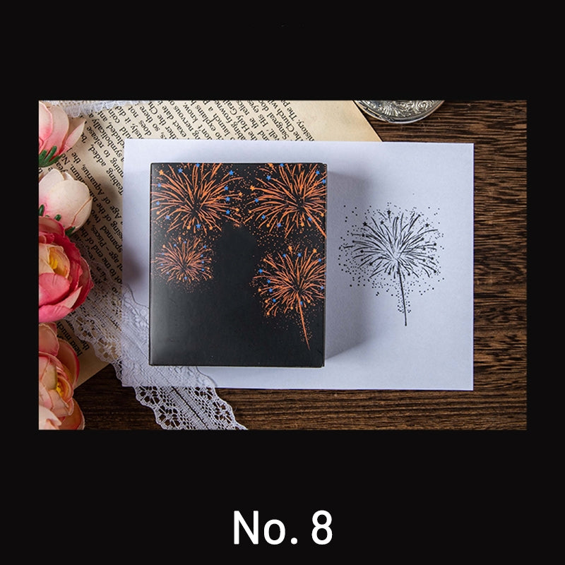 Brilliant Fireworks Wooden Rubber Stamp sku-8