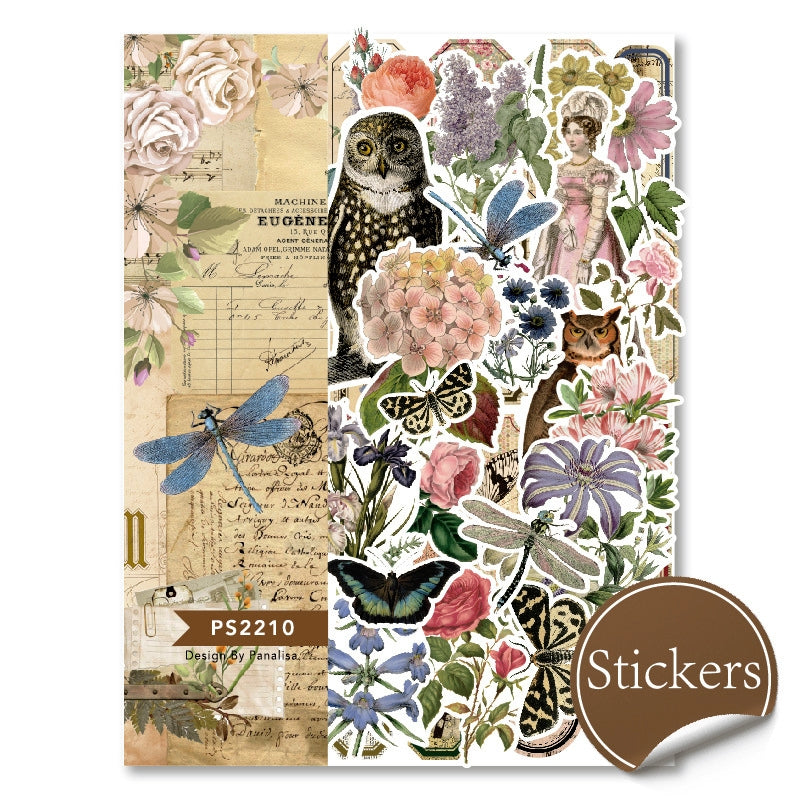 Butterflies And Flowers Vintage Art Journal Stickers 1