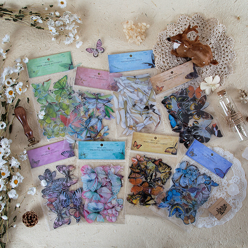 Butterfly Wings Specimen PET Sticker Pack a