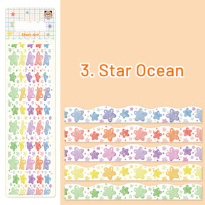Candy Color Stars Flowers Bubbles Border Decoration Washi Stickers sku-3