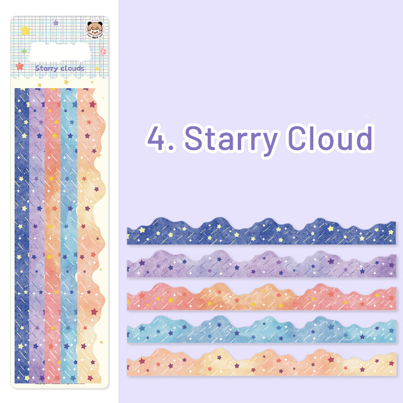 Candy Color Stars Flowers Bubbles Border Decoration Washi Stickers sku-4