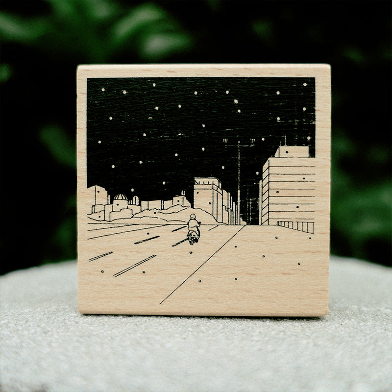 Cartoon Character Illustration Wooden Rubber Stamp b1