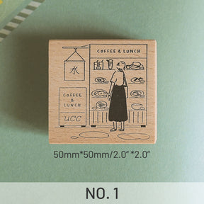 Cartoon Character Illustration Wooden Rubber Stamp sku-2