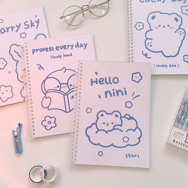 Cartoon Coil Detachable Loose-Leaf Diary Journal Stamprints 2