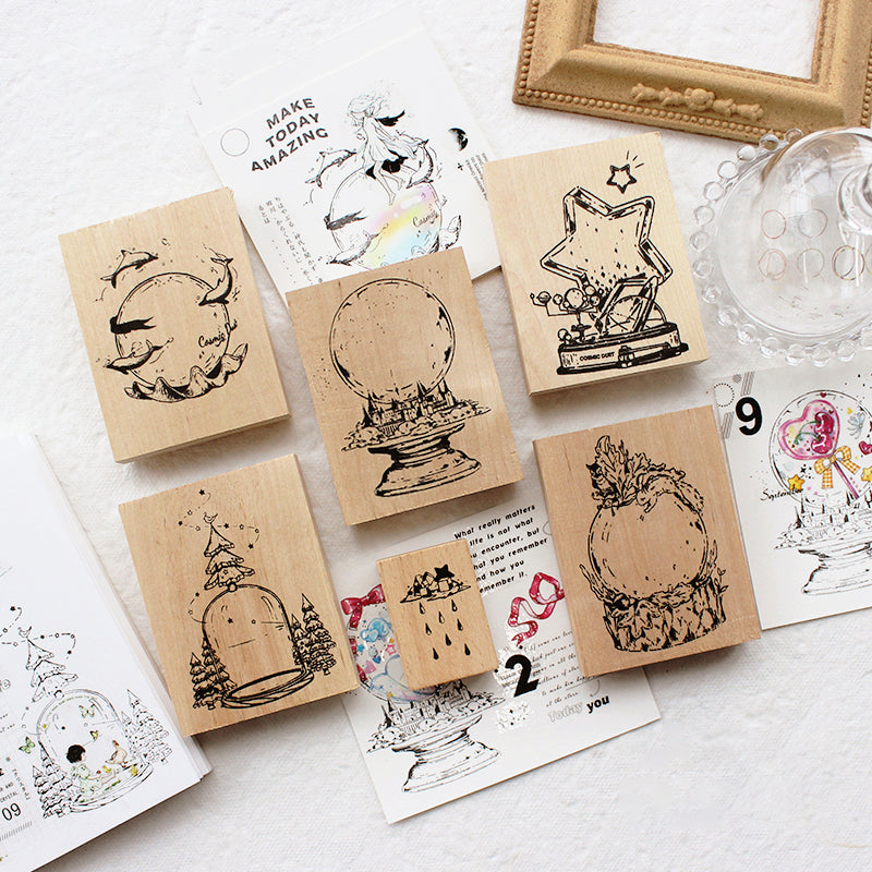 Cartoon Crystal Ball Rubber Stamp a