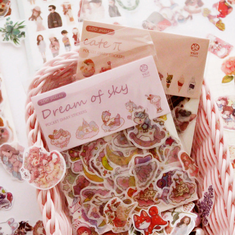 Cartoon Lovely Girlish Washi Sticker Pack b1