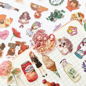 Cartoon Lovely Girlish Washi Sticker Pack c