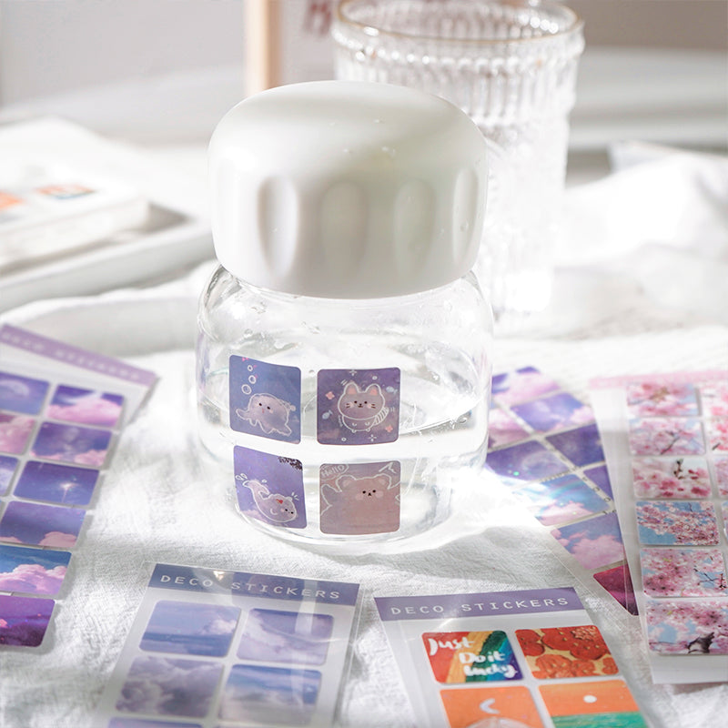 Cartoon Sequin Cloud Vinyl Stickers a