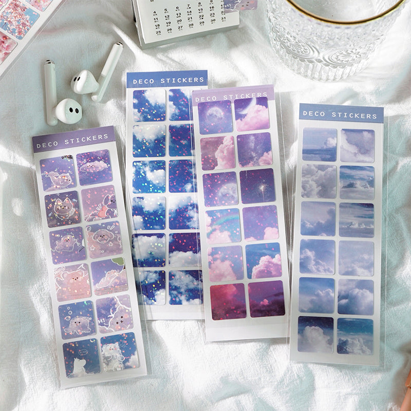 Cartoon Sequin Cloud Vinyl Stickers b2