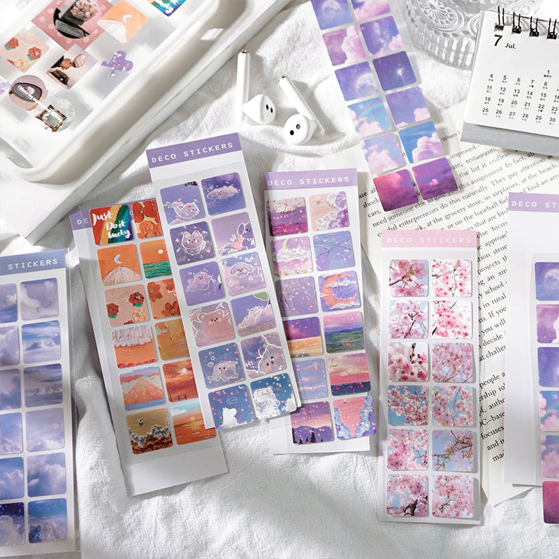 Cartoon Sequin Cloud Vinyl Stickers b3