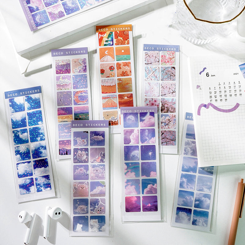 Cartoon Sequin Cloud Vinyl Stickers b4