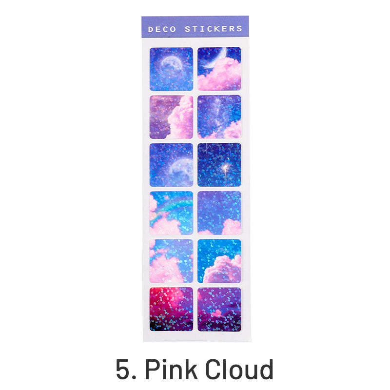 Cartoon Sequin Cloud Vinyl Stickers sku-5