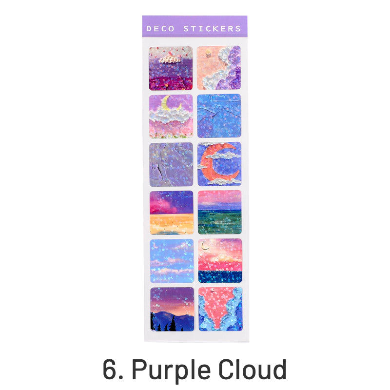 Cartoon Sequin Cloud Vinyl Stickers sku-6