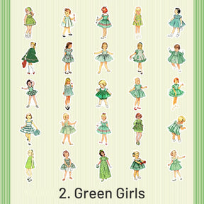 Childhood Party Retro Fashionable Dress Girls Washi Stickers sku-2