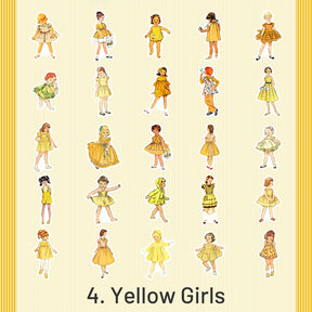 Childhood Party Retro Fashionable Dress Girls Washi Stickers sku-4