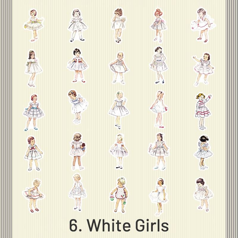 Childhood Party Retro Fashionable Dress Girls Washi Stickers sku-6