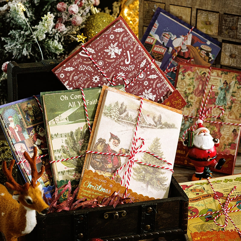 Vintage Merry Christmas Santa Theme Dot Scrapbook, DIY Album Scrapbook Paper, Hand Account, Greeting Card Making Background Paper Craft Supplies