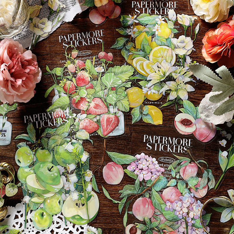 Clear Vivid Floral Plants Polyethylene Terephthalate Sticker Pack ...