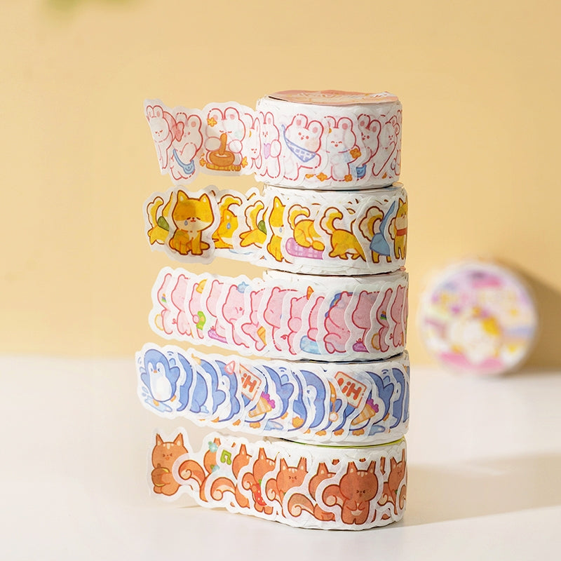 Cloud Zoo Cute Cartoon Animal Washi Sticker Roll b4