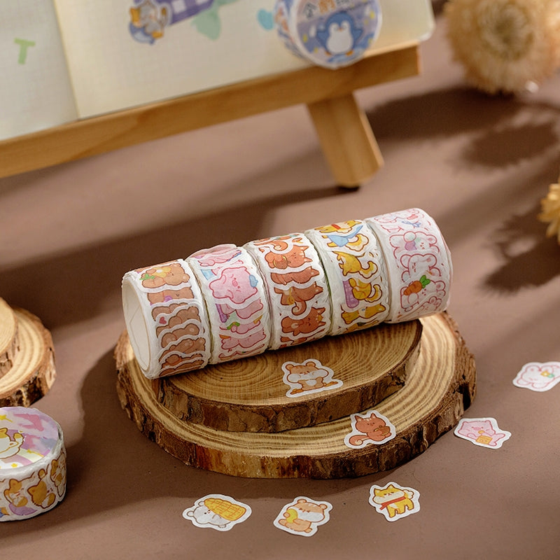 Cloud Zoo Cute Cartoon Animal Washi Sticker Roll b5