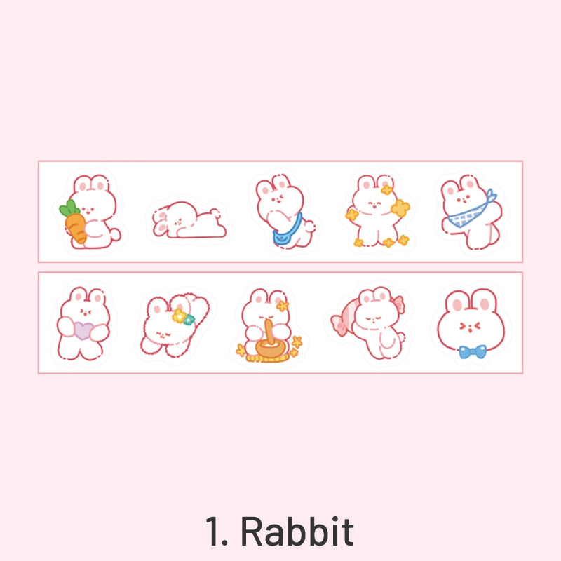 Cloud Zoo Cute Cartoon Animal Washi Sticker Roll sku-1