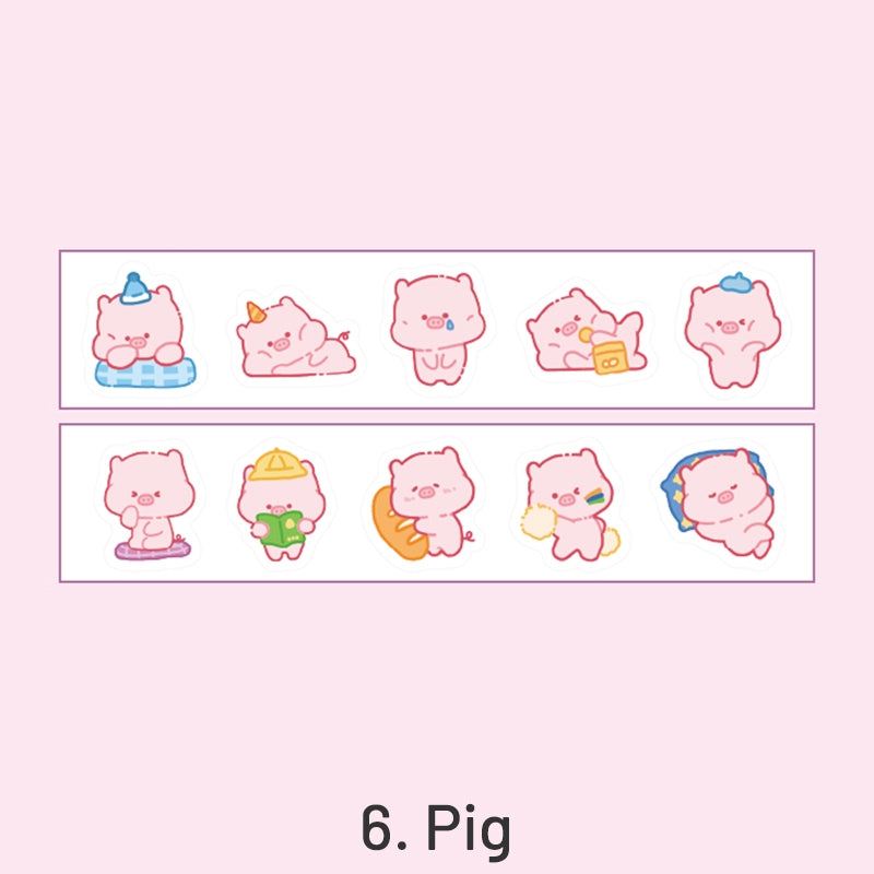 Cloud Zoo Cute Cartoon Animal Washi Sticker Roll sku-6