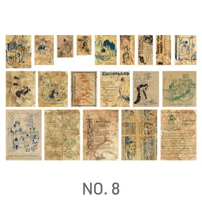 Fairy Tale-Vintage Coffee Stained Scrapbook Paper - Butterfly, Flower, Plant, Fairy Tale, Newspaper, Music, Manuscript, Bill