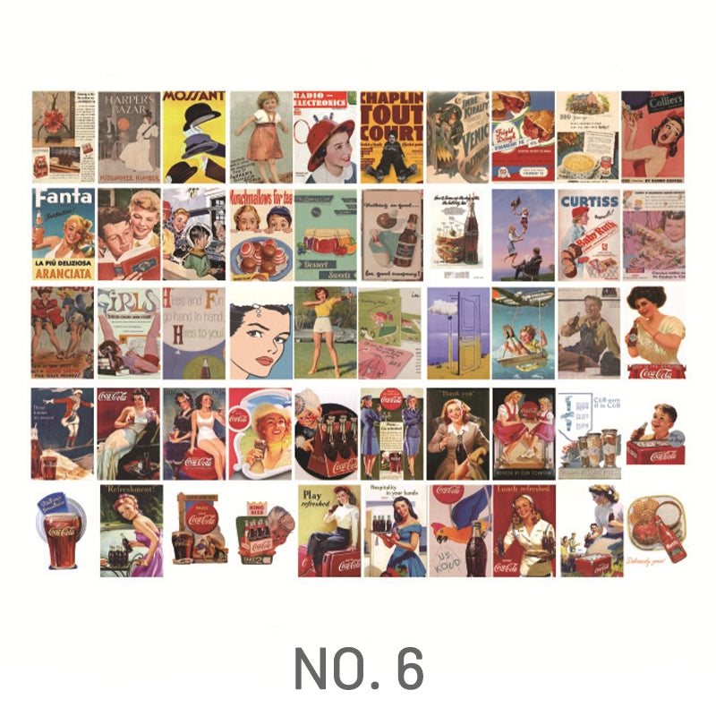 Vintage Mini Washi Sticker Book Set - Travel, Flower & Ocean | Stamprints vintage-mini-washi-sticker-book-set-travel-flower-ocean-stamprints