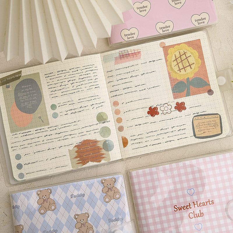 Cream Square Series Cute Diary Journal Stamprints 3