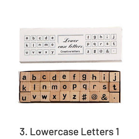 Creative Cute Alphabet Number Wooden Rubber Stamp Set sku-3