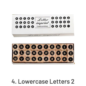 Creative Cute Alphabet Number Wooden Rubber Stamp Set sku-4