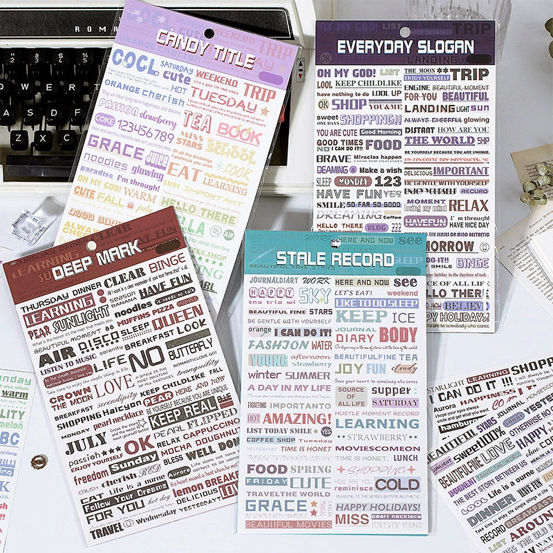 Creative English Titles Headlines Washi Stickers a