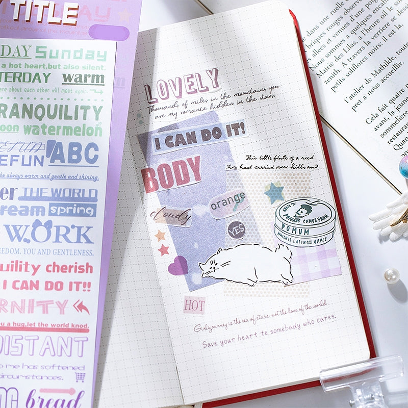 Creative English Titles Headlines Washi Stickers b2