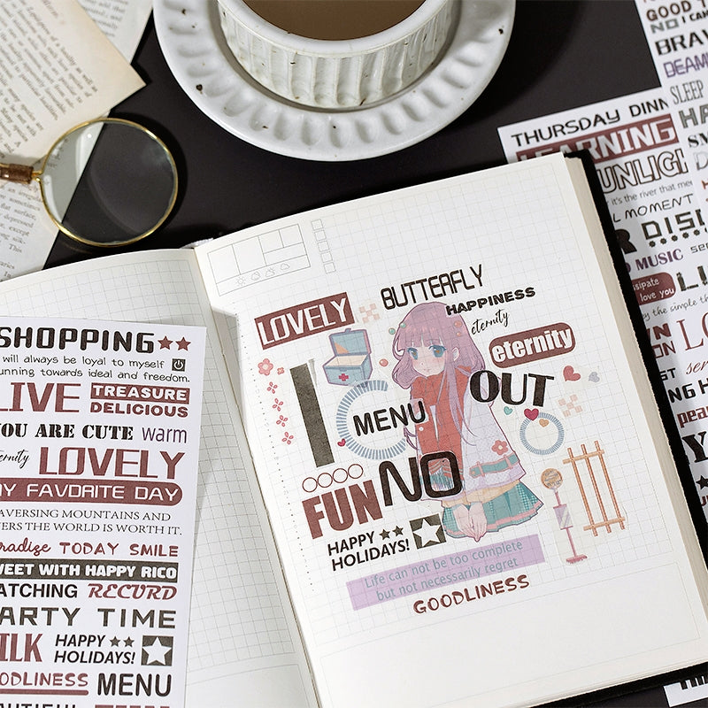 Creative English Titles Headlines Washi Stickers b4