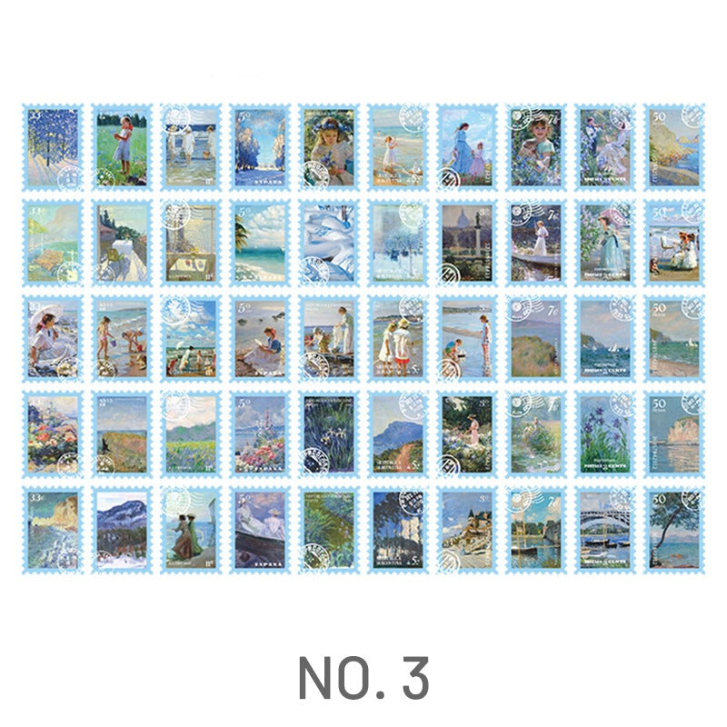 Creative Oil Painting World Stickers sku-3