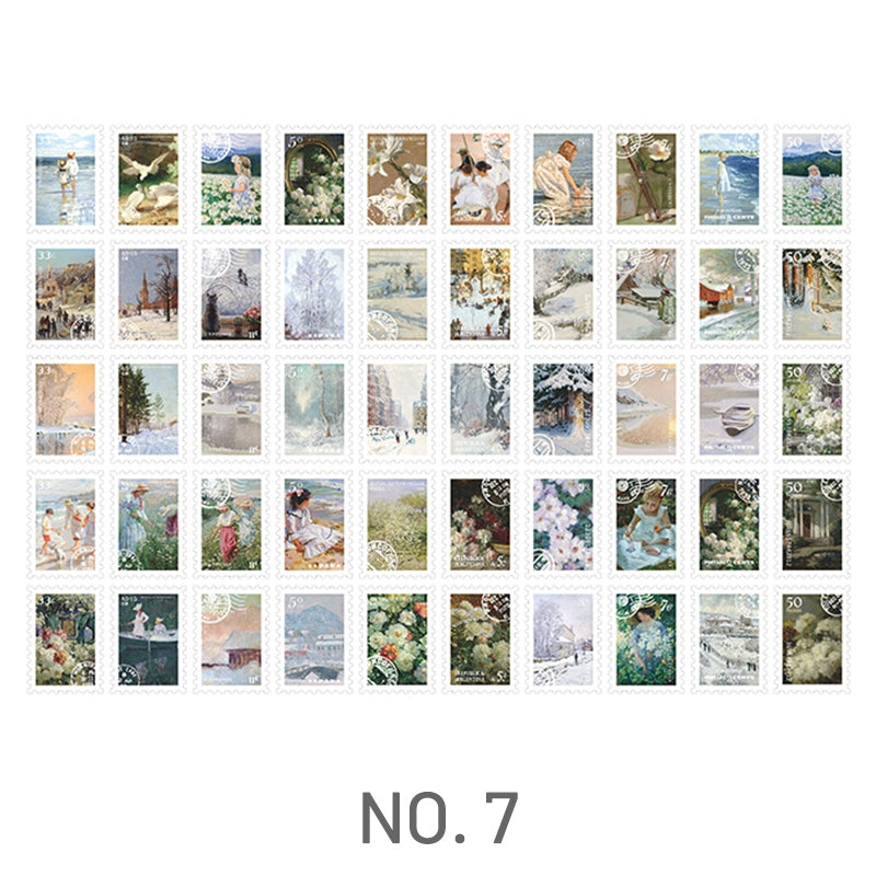Creative Oil Painting World Stickers sku-7