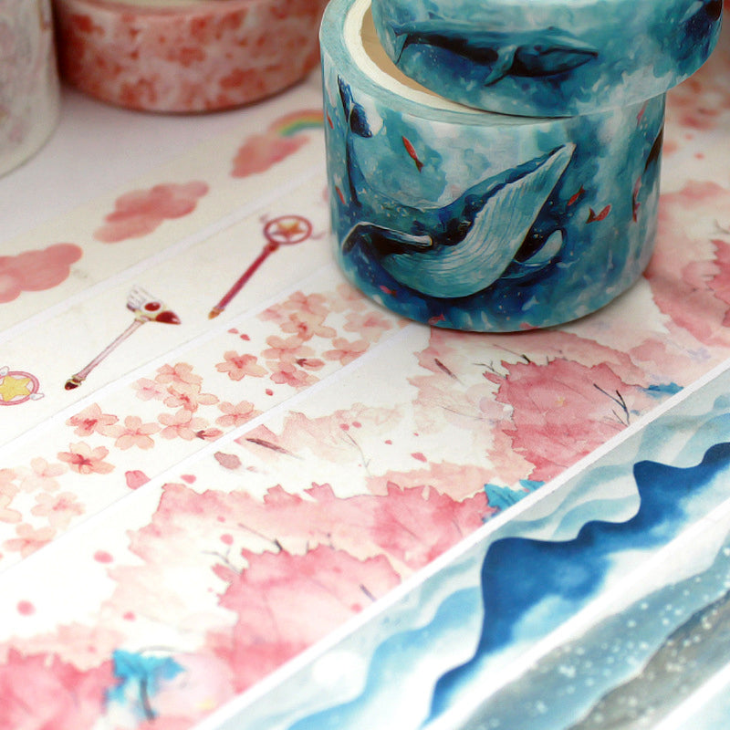 Creative Sakura Oil Painting Starry Sky Boxed Washi Tape Set c