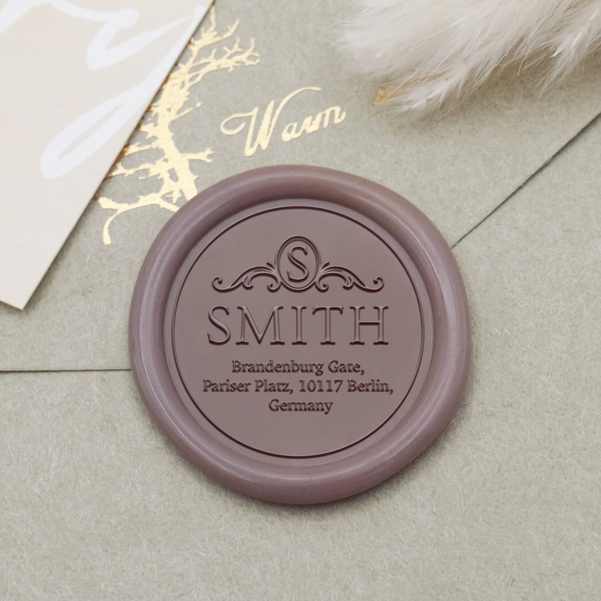 Custom Address Wax Seal Stamp - Style 16 1