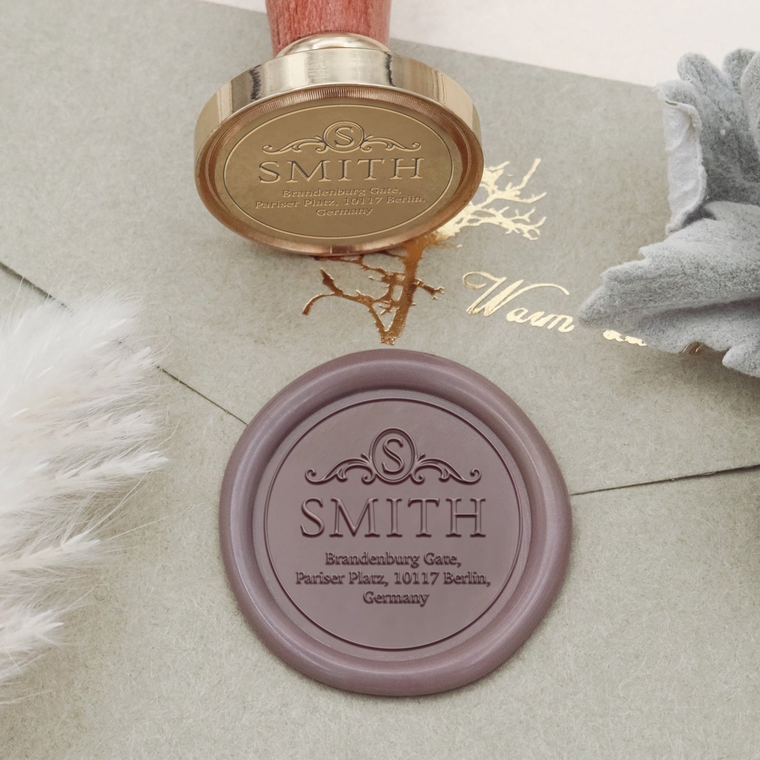 Custom Address Wax Seal Stamp - Style 16 2