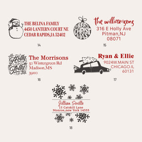 Custom Christmas Address Rubber Stamp (18 Designs) 3