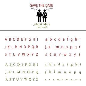 Custom Couple Icon Wedding Save the Date Rubber Stamp 10